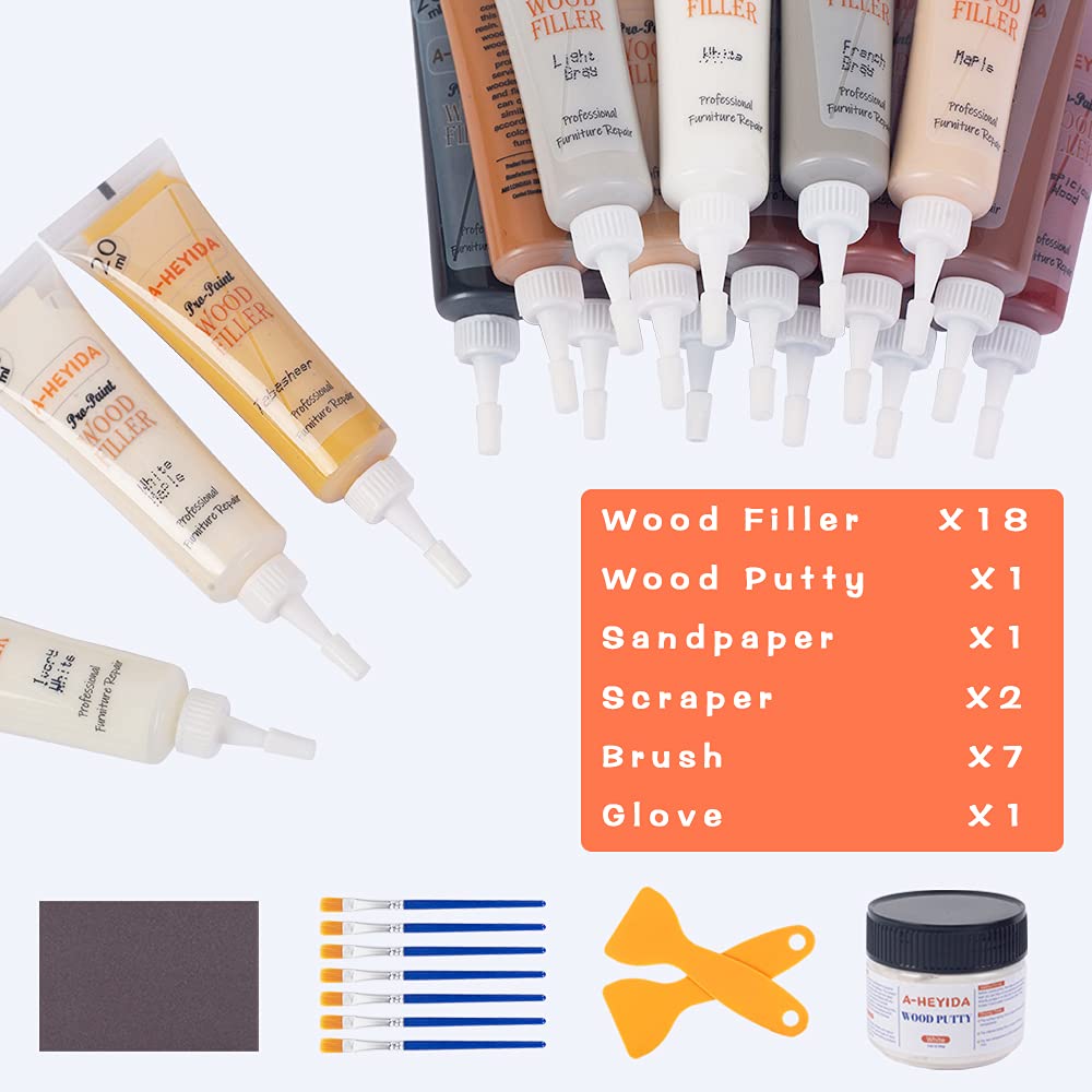 A-HEYIDA 18-color filler array enables precise matches on various woods