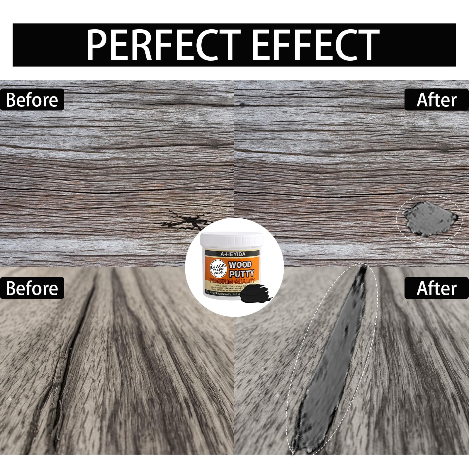 A-HEYIDA repair contents laid out for quick wood restoration.