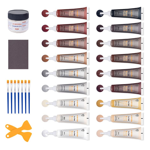 A-HEYIDA Wood Scratch Repair Kit color palette for quick color matching on wood