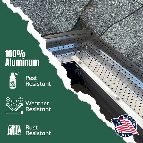 A-M Gutter Guard 6-inch width for standard gutter compatibility and easy install