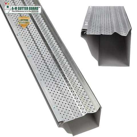 A-M Gutter Guard heavy-duty aluminum protects gutters from leaves and debris
