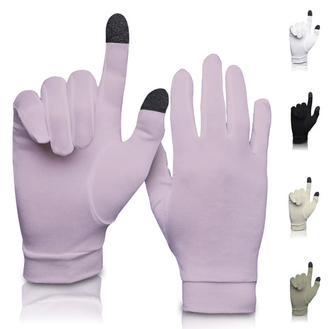 A TOUCH OF Silk pure silk glove liners in salmon offer luxurious softness for chilly days