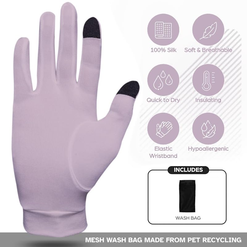 A TOUCH OF Silk unisex glove liners fit snugly for versatile everyday comfort