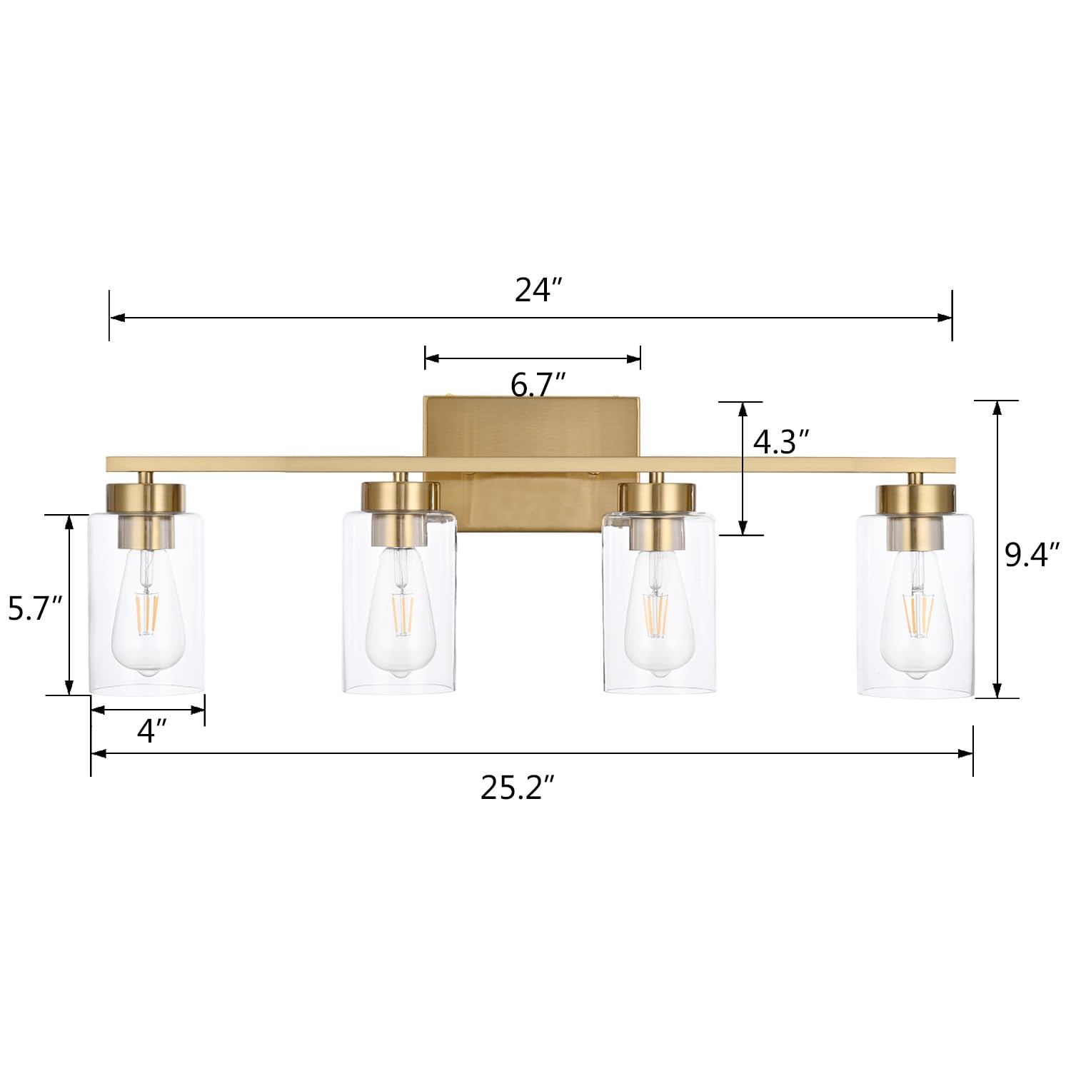 A1A9 brushed brass wall sconce mounted for modern bathroom styling