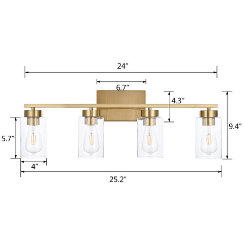 A1A9 brushed brass wall sconce mounted for modern bathroom styling