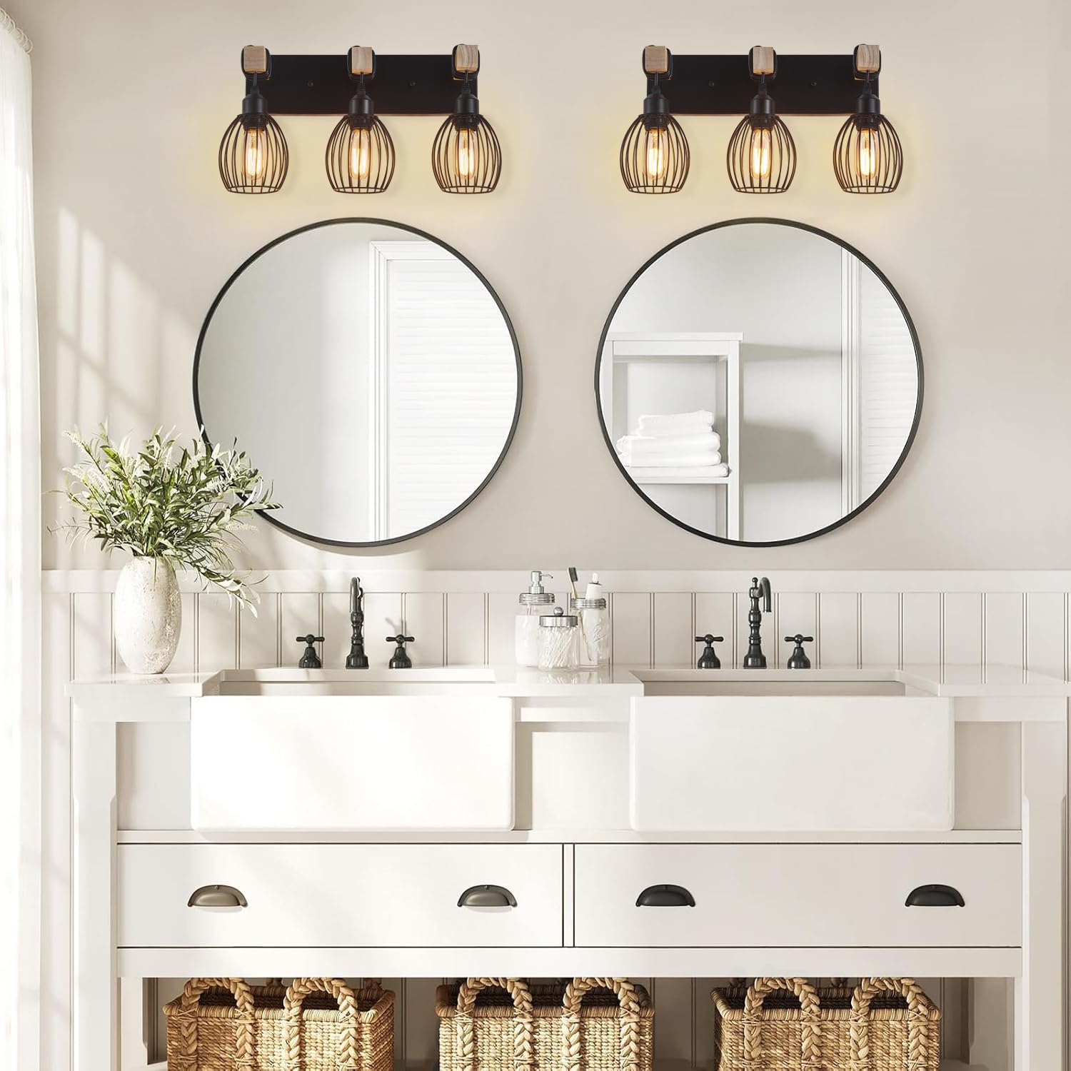 A1A9 dimmable bathroom vanity light compatible with dimmers for adjustable brightness