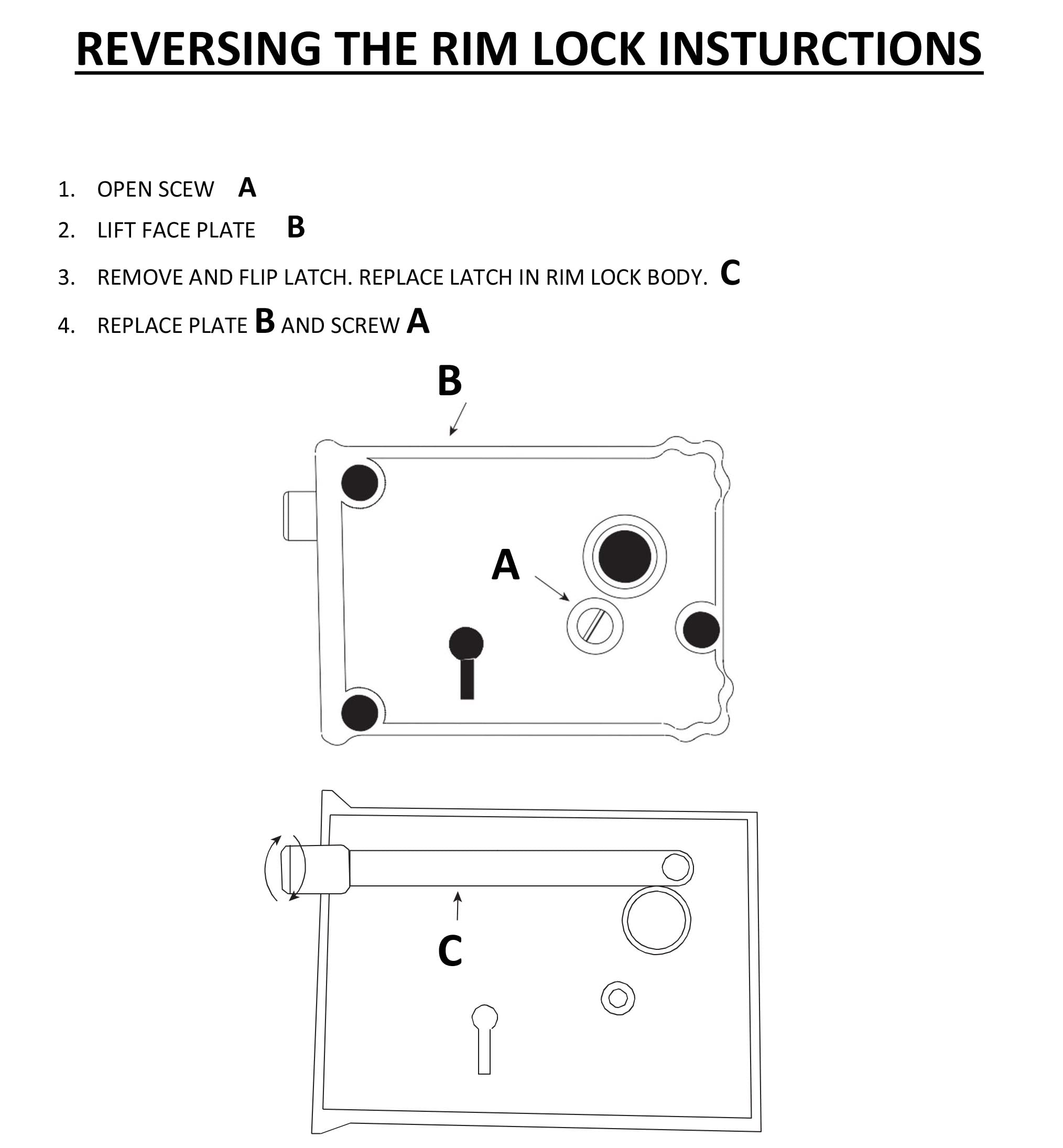 A29 includes two skeleton keys and keyhole escutcheon for easy installation.