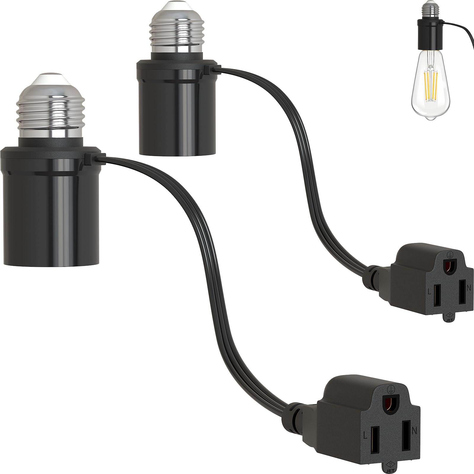 Aaeytby 3-in-1 light socket adapter with dual sockets for flexible power options.