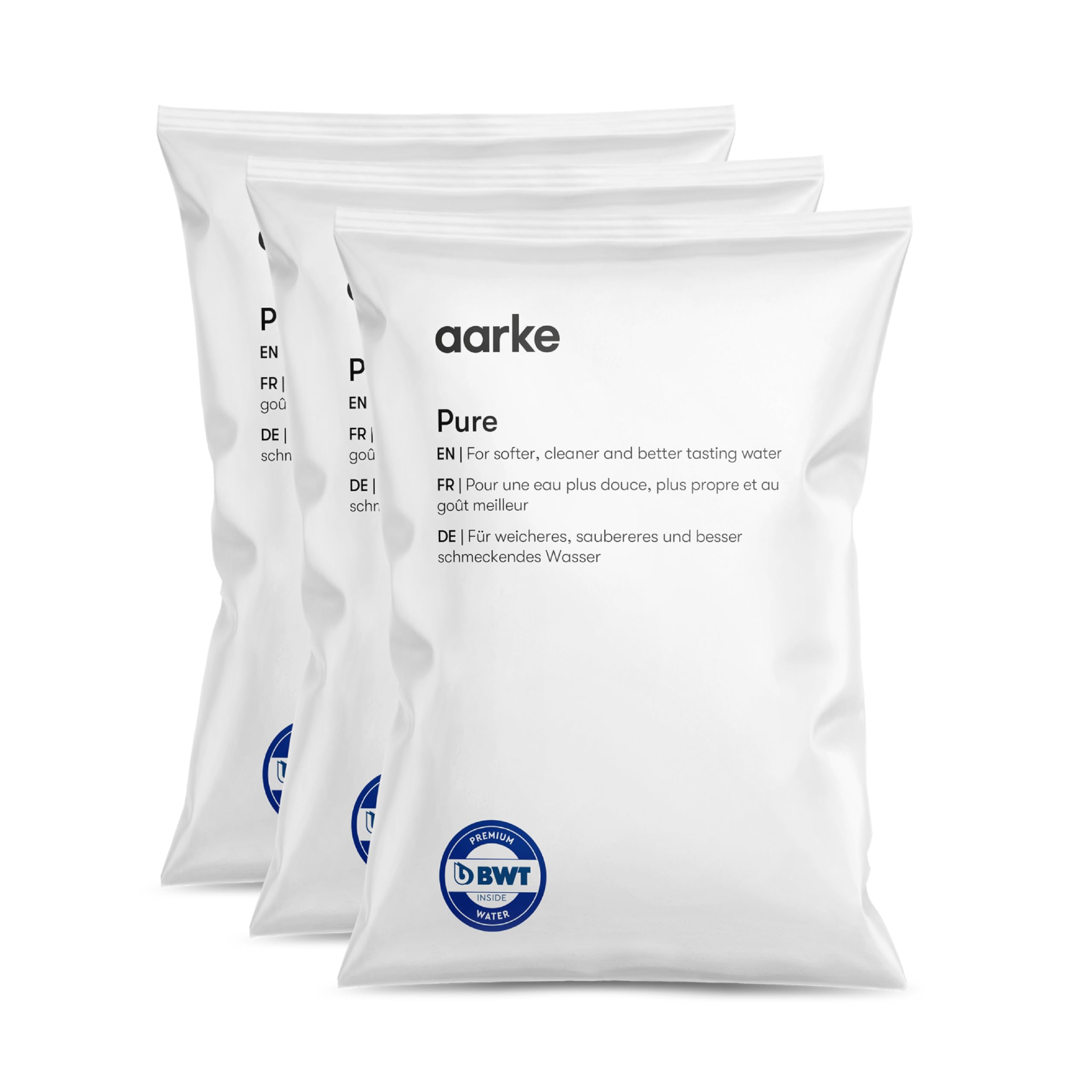 Aarke Pure filter granules in use, poured into the cartridge for cleaner water.
