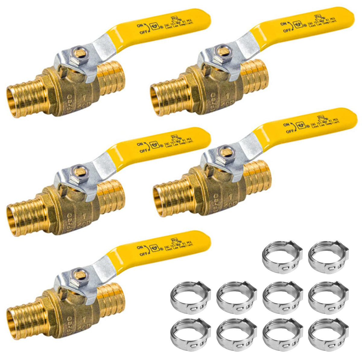 AB PEX ball valve in full-port design for reliable water flow control