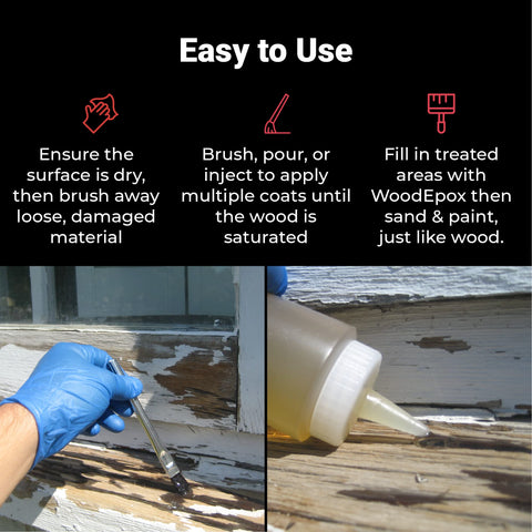 Abatron LiquidWood indoor outdoor use setup for versatile repairs.