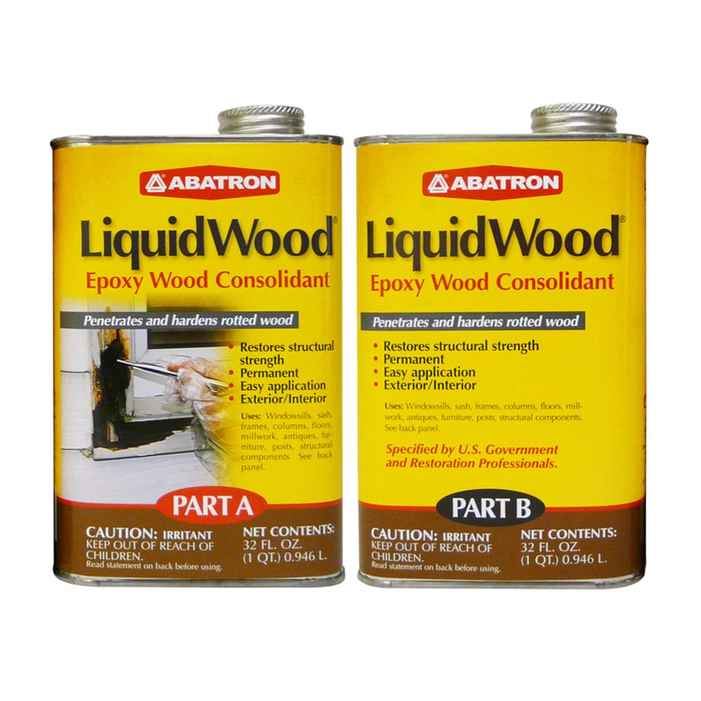 Abatron LiquidWood kit 2-quarts bottle ready for durable wood repair.