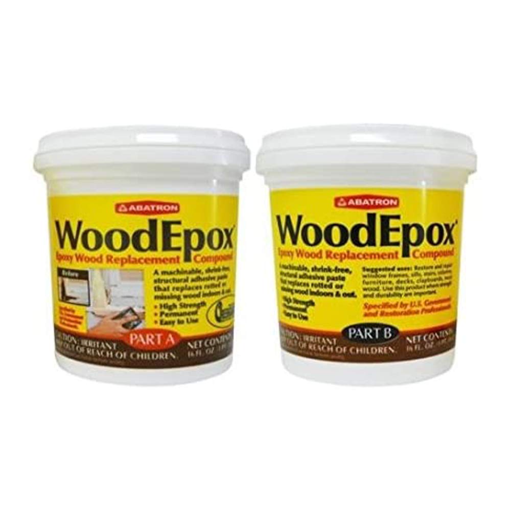 Abatron WoodEpox kit packaging showing easy wood repair
