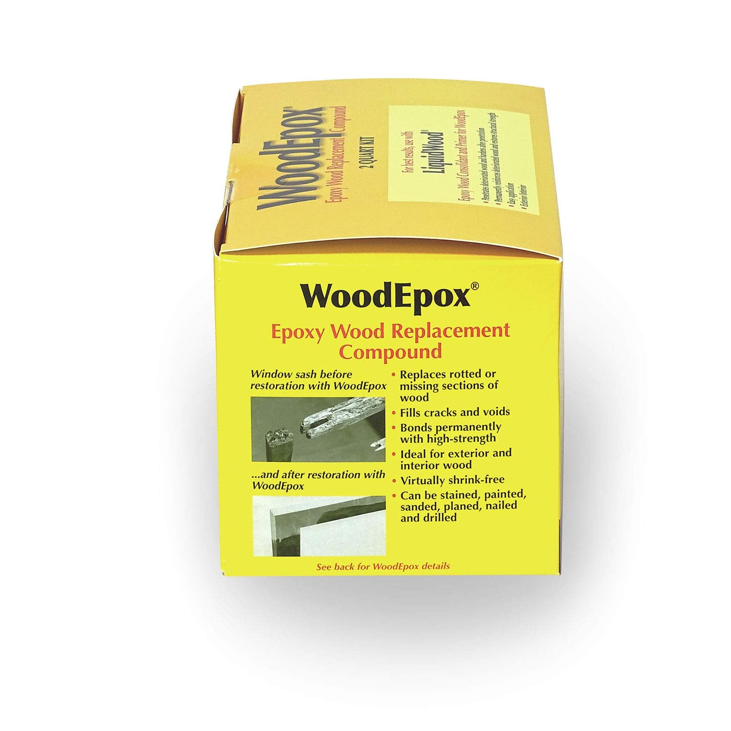 Abatron WoodEpox Kit accepts paint and stain for seamless finish.