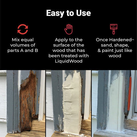 Abatron WoodEpox Kit fills wood and bonds to surfaces.