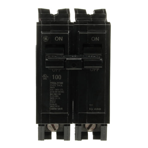ABB Q-Line THQL21100 front view showing compact two-pole design for load centers.