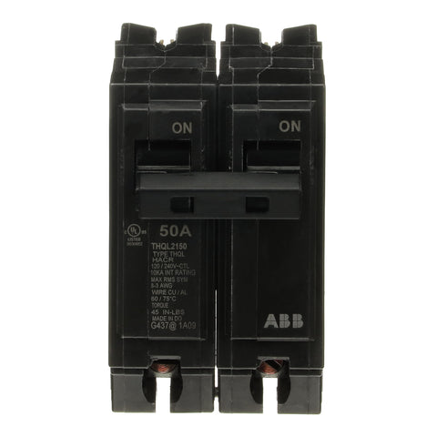ABB Q-Line THQL2150 front view; compact 50A protection for panels.