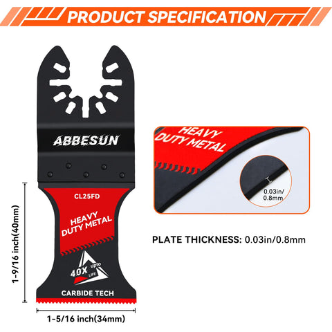 Abbesun carbide blade for hardened metal, enabling precise cuts through bolts and sheet metal.