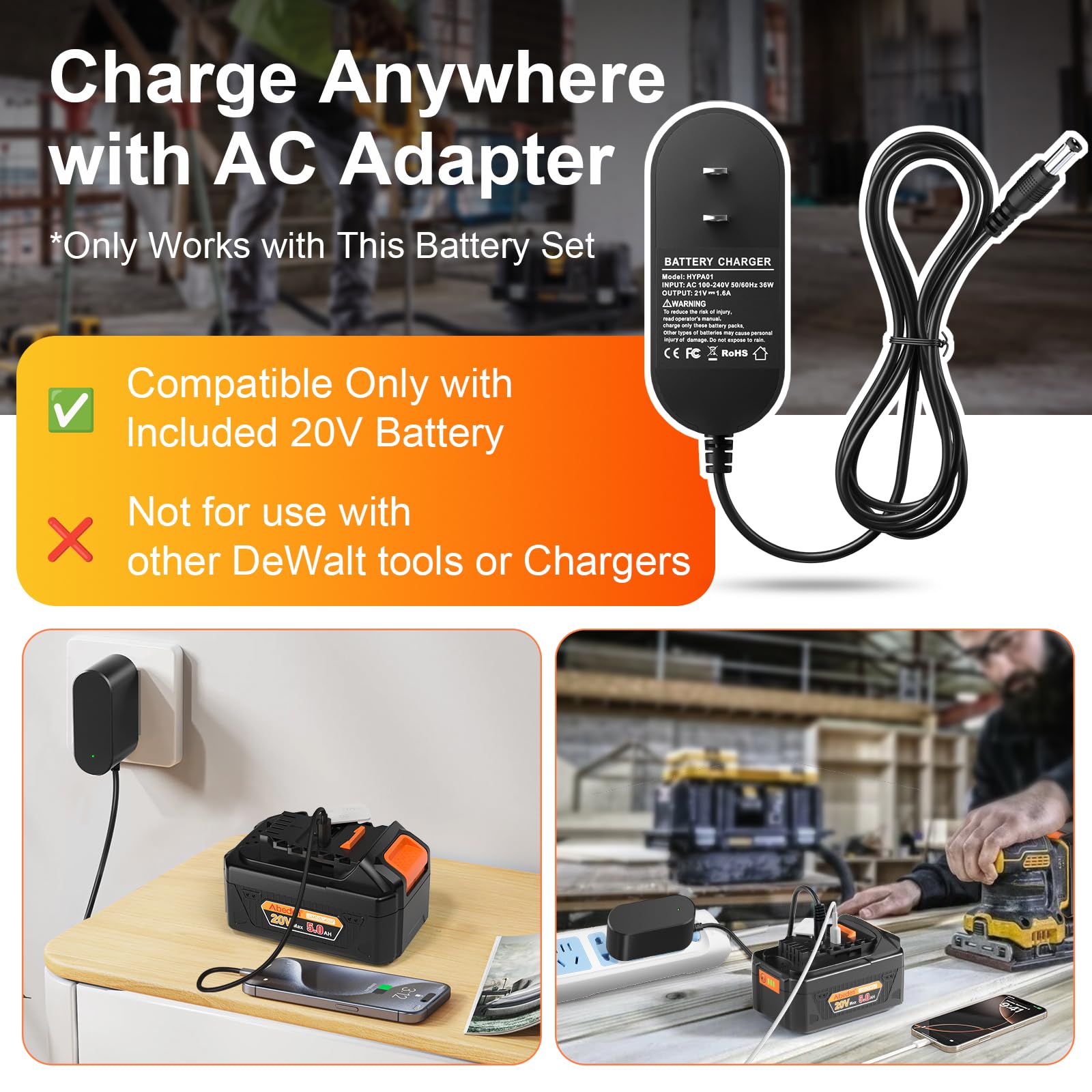 Abeden LED charging indicators show status at a glance