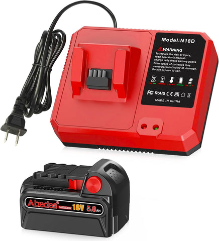 Abeden Milwaukee M18 5Ah battery delivering extended runtime for cordless tools.
