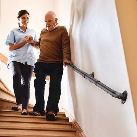 Abiglifty black 4ft handrail for stairs combines durability and style.