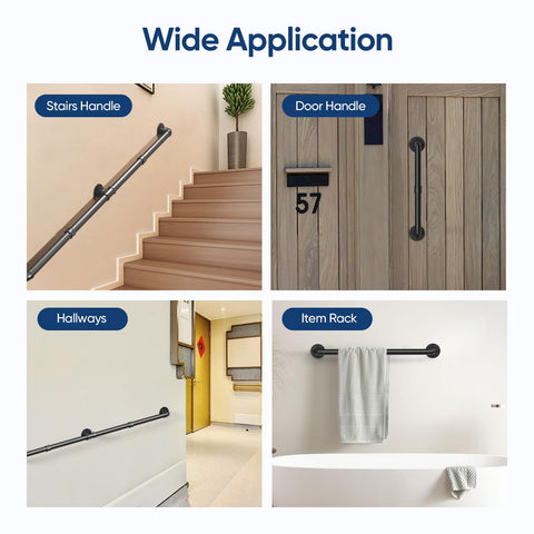 Abiglifty installation set includes pipes, connectors, flange plates, and screws.