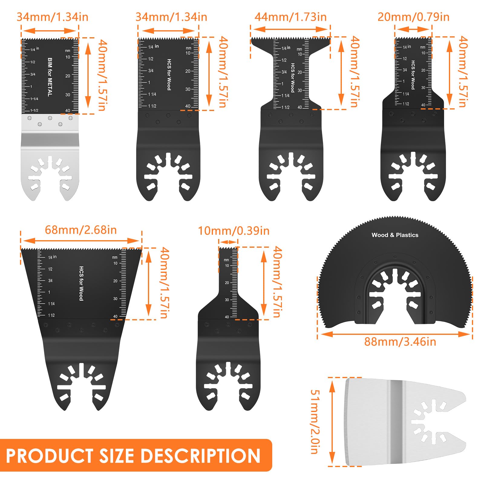 Abizarch 44mm straight blade for mid-size wood and plastic cuts