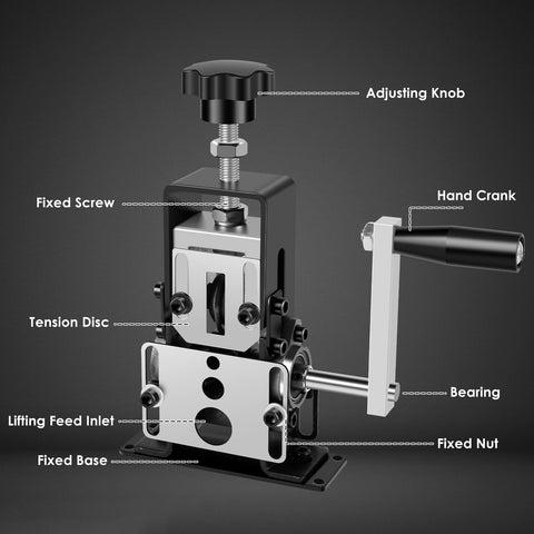 Abizarch machine with adjustable feeding holes for different wire diameters