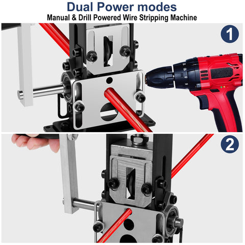 Abizarch drill-powered setup speeds up stripping with a secure connection