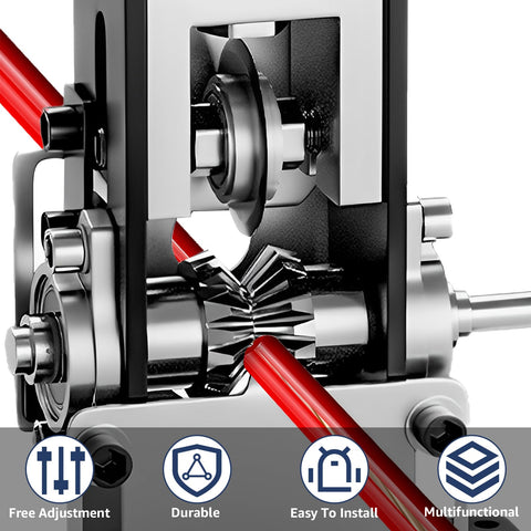 Abizarch wire stripper machine side view highlights robust frame and blade