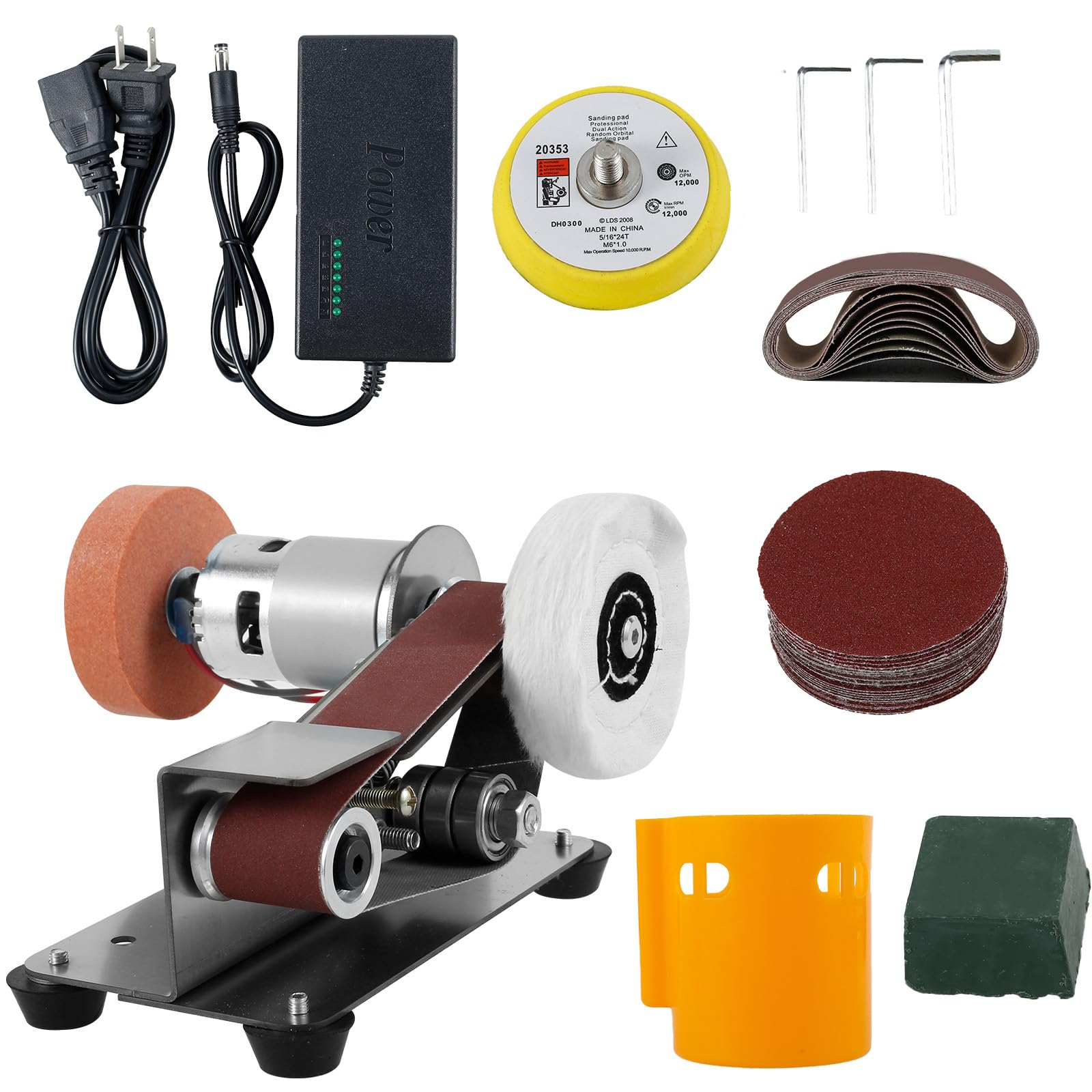 Abizarch Mini Belt Sander front view, compact precision for metal projects