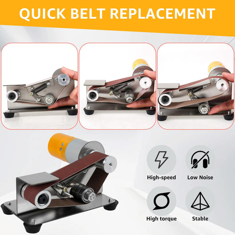 Abizarch Mini Belt Sander kit accessories, ready for immediate DIY use