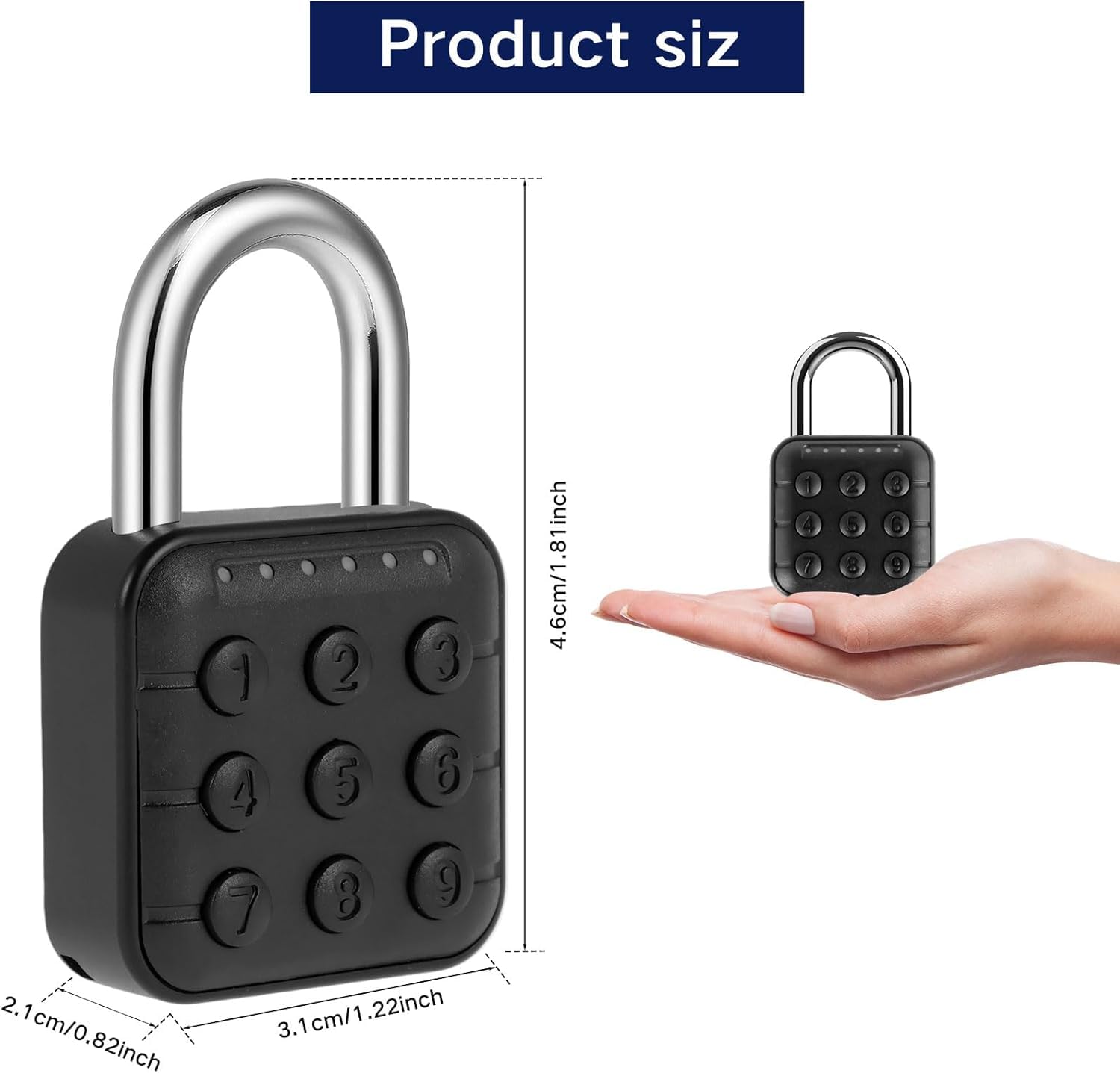 Abizarch Padlock push-button entry action enables quick access.