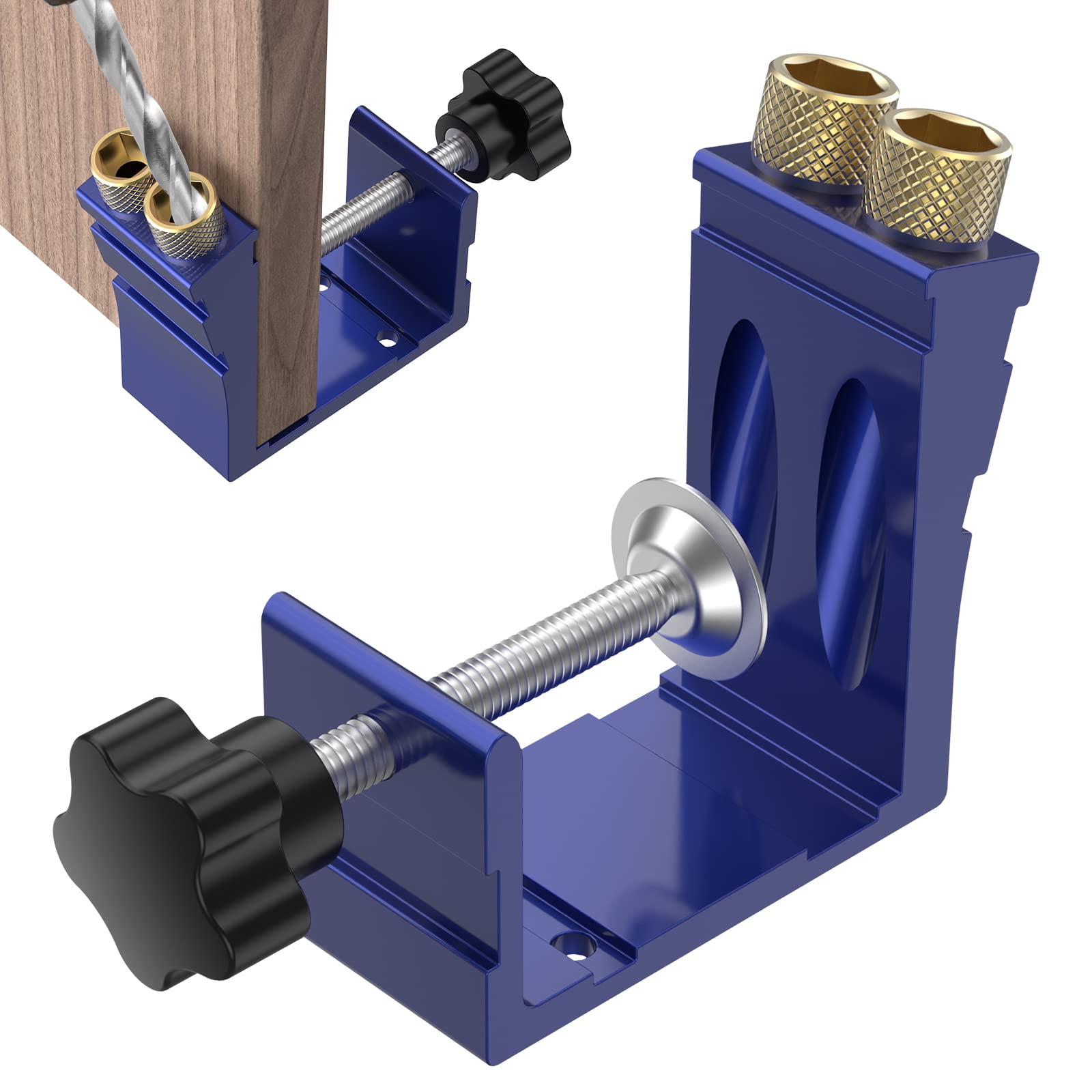 Abizarch steel snap ring secures components during pocket hole setup.