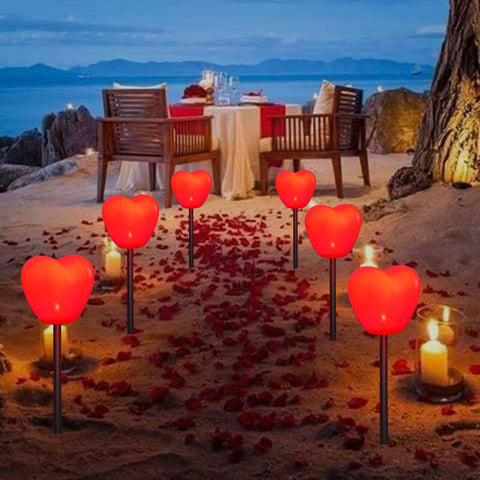 Abkshine outdoor Valentines lights highlight pathways and entrances
