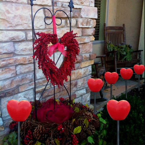 Abkshine solar heart lights decorating cemetery with gentle tribute