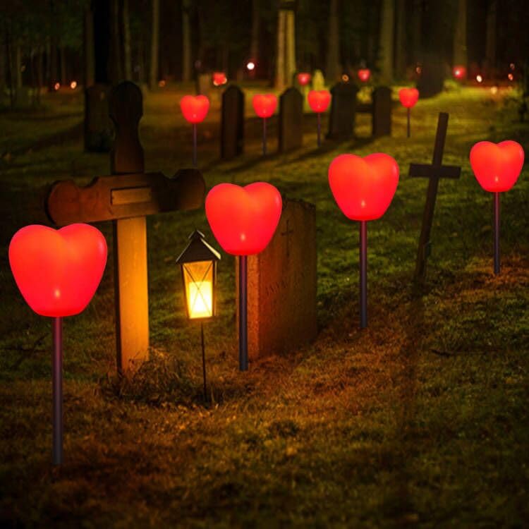Abkshine solar heart lights are easy to set up without wires