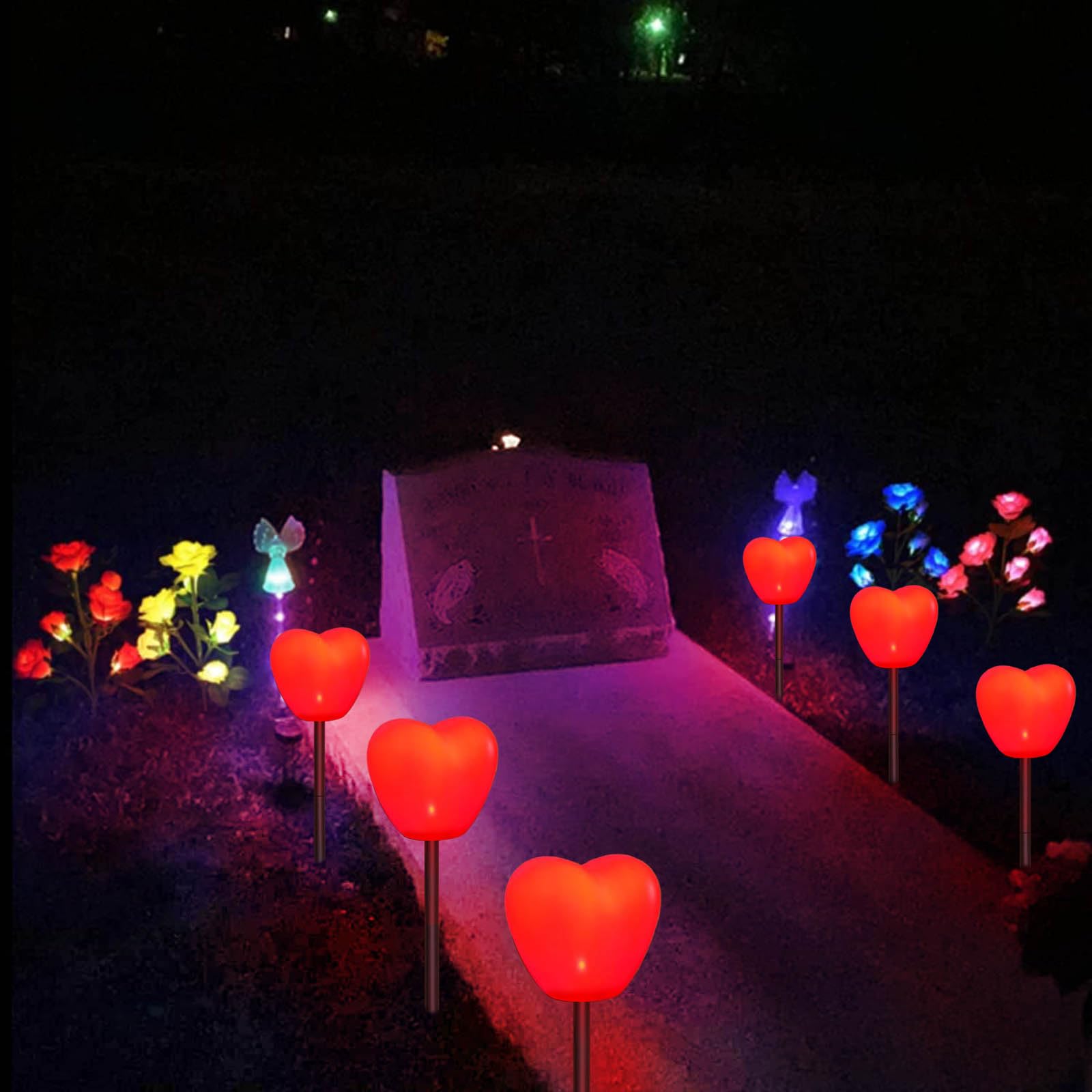 Abkshine solar heart lights IP65 waterproof for all-weather use