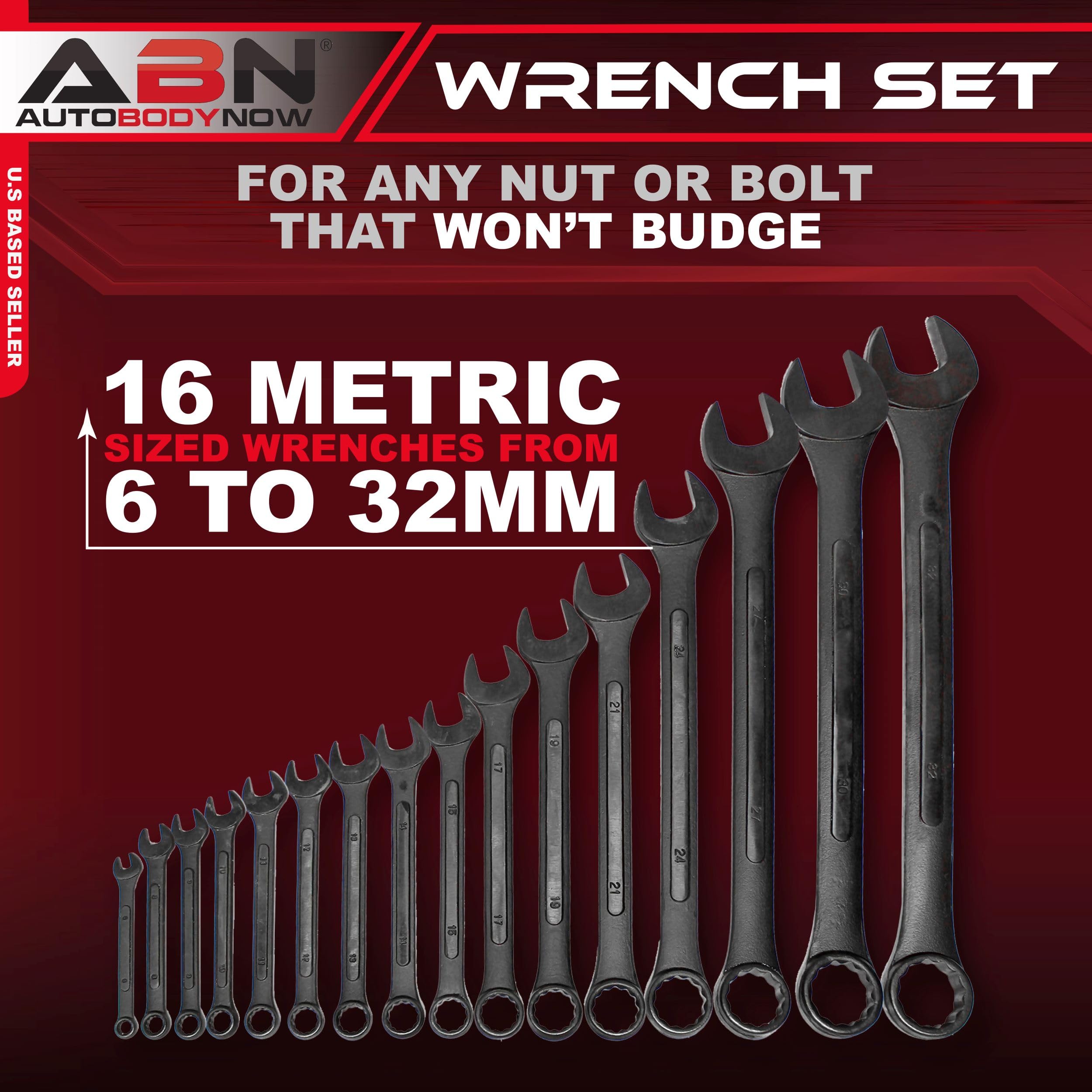 ABN 15-degree offset design wrenches boost leverage for easier turning.