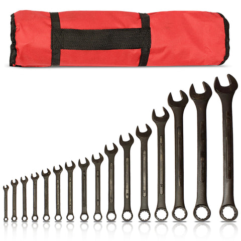 ABN 16-piece raised-panel metric wrenches improve clearance for tight fasteners.