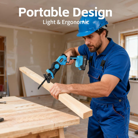 ABNBO portable cordless saw in action on a job site