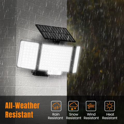 ABODONG solar lights outdoor with a long 16.4-foot cable for flexible placement.