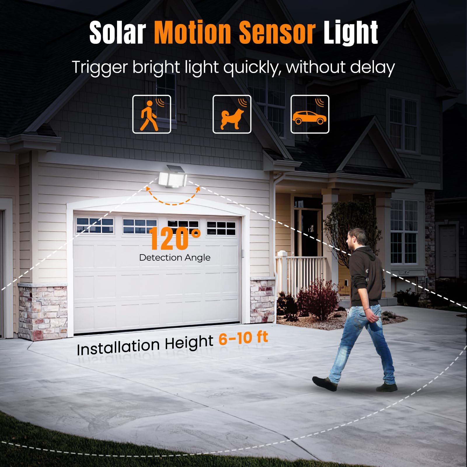 ABODONG solar lights outdoor remote control for easy mode changes and tuning.