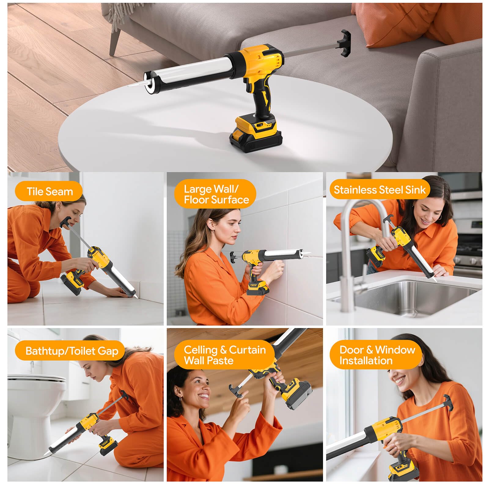 Complete Abonnylv caulking kit with nozzles and knife heads included