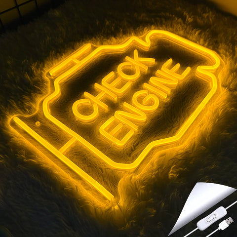 Gift-ready Abooly Check Engine Light Neon Sign suitable for dads and car lovers
