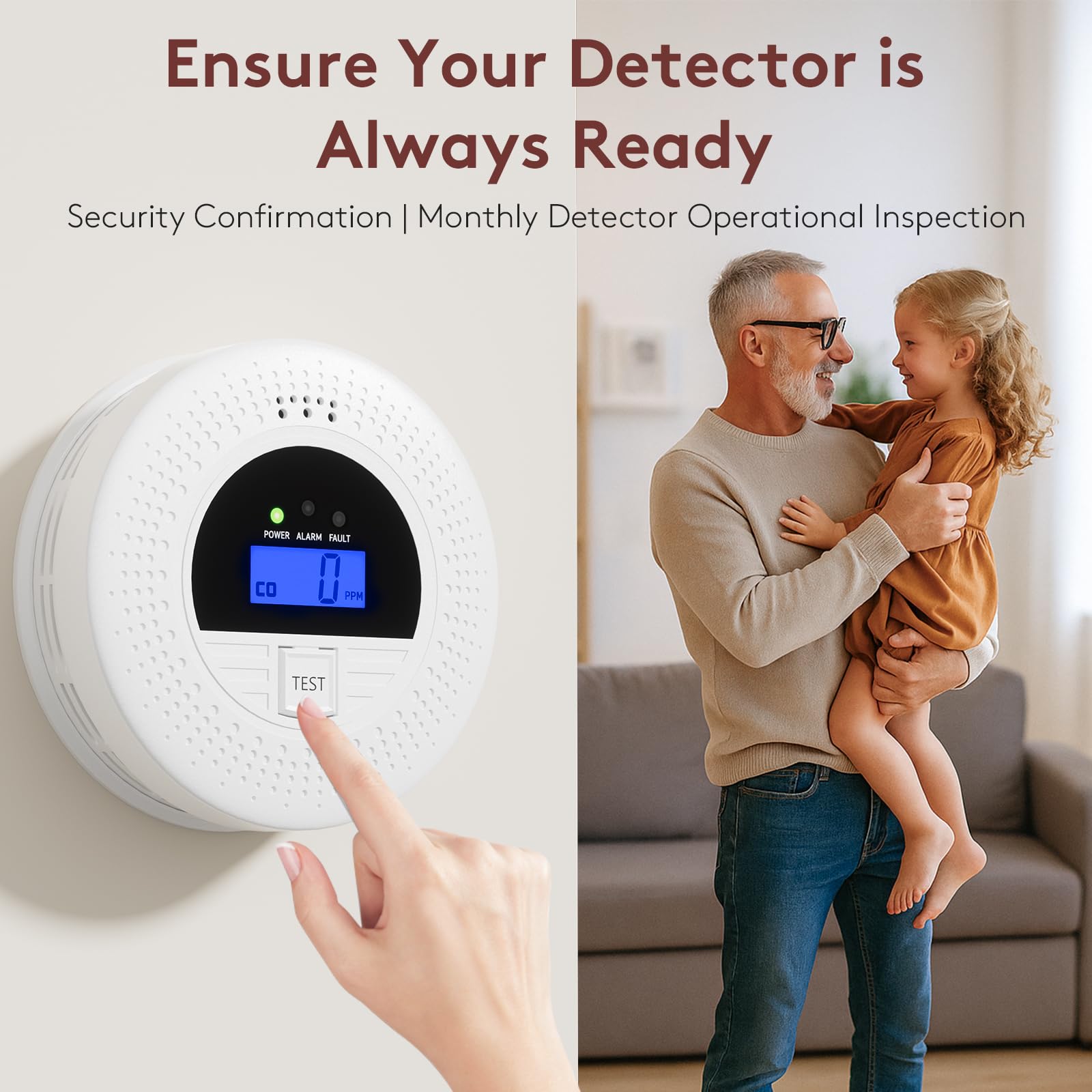 ABORNI portable detector suitable for bedrooms, living rooms, and RV trips.