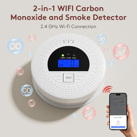 ABORNI detector showing 85dB alarm and clear visual indicators.