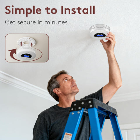 ABORNI WiFi detector pack battery-powered setup for wire-free installation
