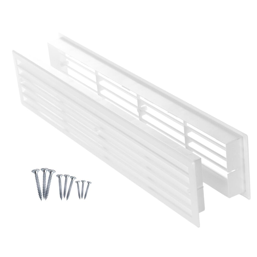 About Vent 18x4 door vent cover front view highlights a sleek, space-saving frame.