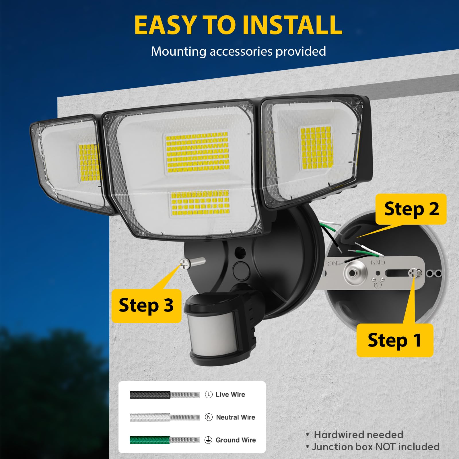 Abovizo 6500K daylight color enhances security after dusk.